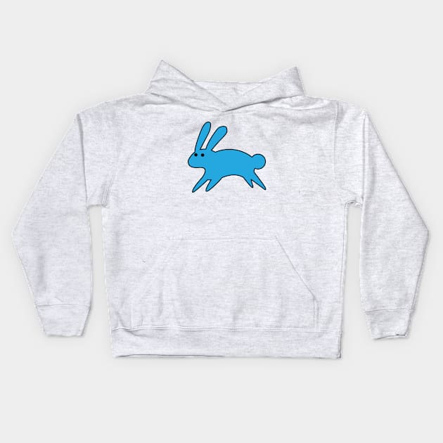 Running Little Blue Bunny Kids Hoodie by Buntoonkook